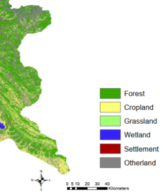 Land use and cover map