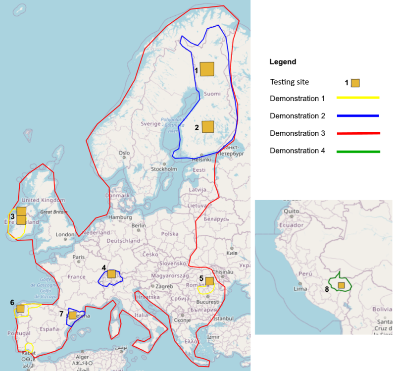 Demo locations of FCM project